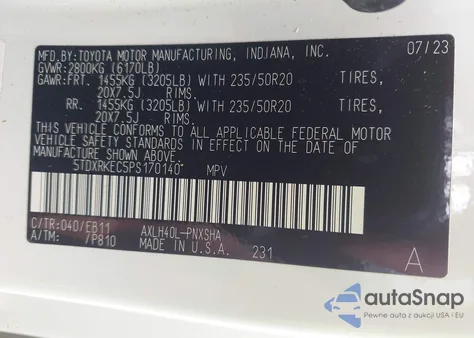 2023 Toyota Sienna Xse z USA, uszkodzony, nr VIN 5TDXRKEC5PS170140